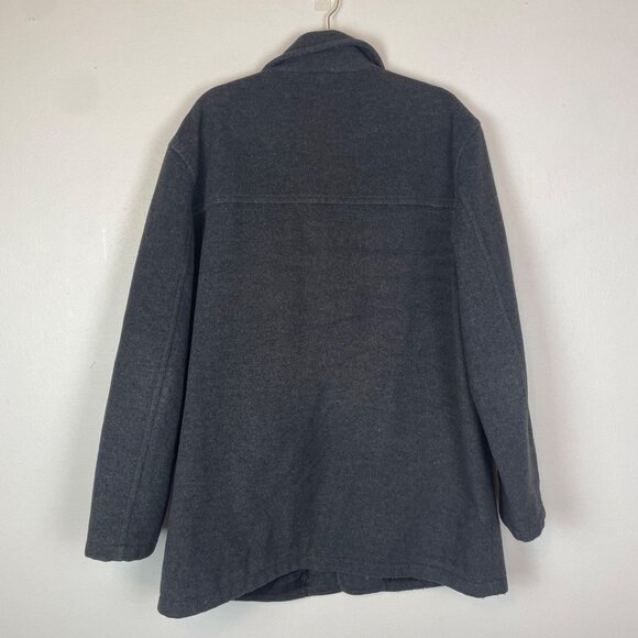 J. Crew Men's L Gray Charcoal Wool Blend Classic‎ University Peacoat Overcoat - Picture 5 of 8